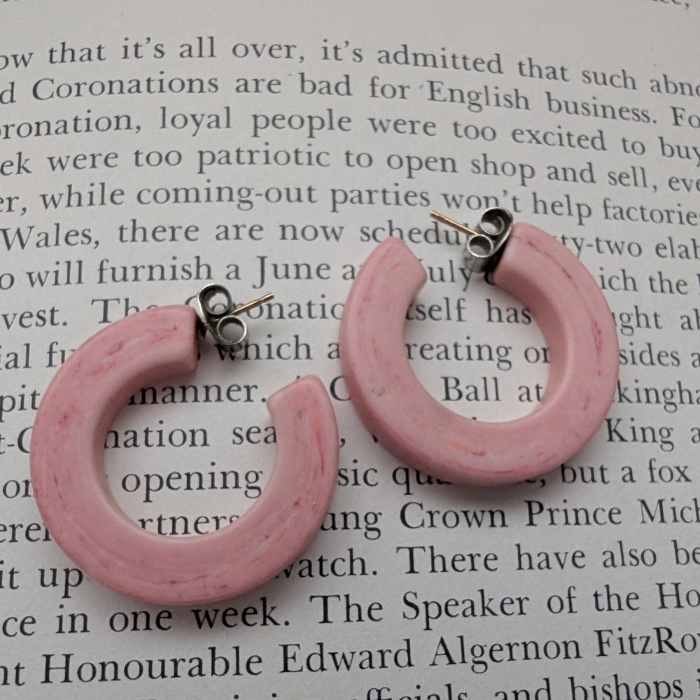 Pink Hoop Earrings